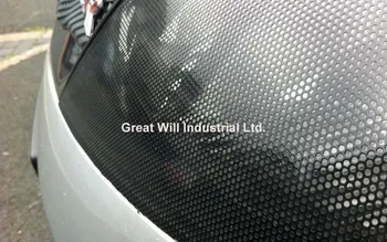 Headlights Tinting Perforated Mesh Film Like Fly Eye Self Adhesive Vinyl Windows Film Tint 1.07x50m Free Shipping