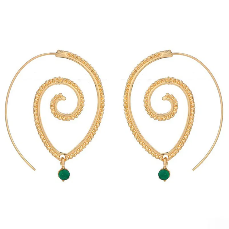 Crazy Feng 2018 New Vintage Gold Color Green Crystal Swirl Hoop Earring for Women Fashion Big Circle Earring Indian Jewelry
Crazy Feng 2018 New Vintage Gold Color Green Crystal Swirl Hoop Earring for Women Fashion Big Circle Earring Indian Jewelry
