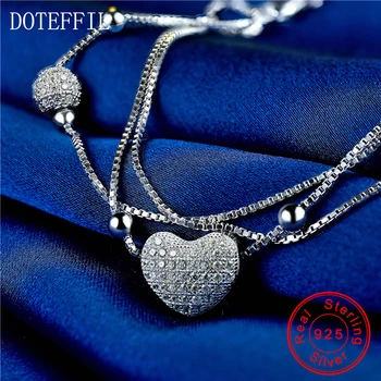 DOTEFFIL 925 Sterling Silve Three Box Chain Heart Beads Ball Bracelets For Women Engagement Party Wedding Jewelry
DOTEFFIL 925 Sterling Silve Three Box Chain Heart Beads Ball Bracelets For Women Engagement Party Wedding Jewelry
