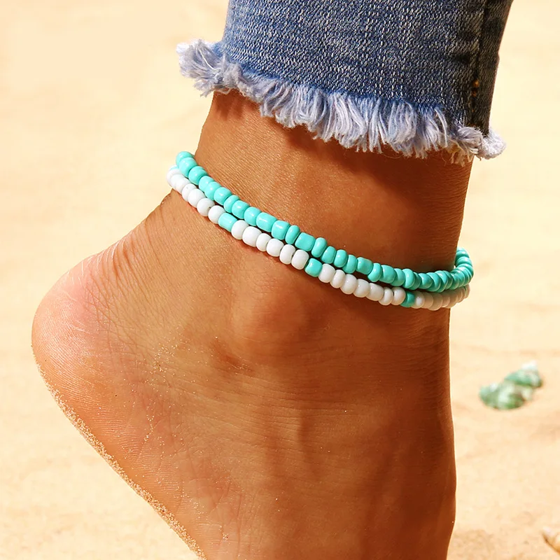 Bohemian Blue and White Double Ankle Chains Foot Jewelry Anklets for Women Bracelet on The Leg Summer Feet Chain 2019 New Hot
Bohemian Blue and White Double Ankle Chains Foot Jewelry Anklets for Women Bracelet on The Leg Summer Feet Chain 2019 New Hot
