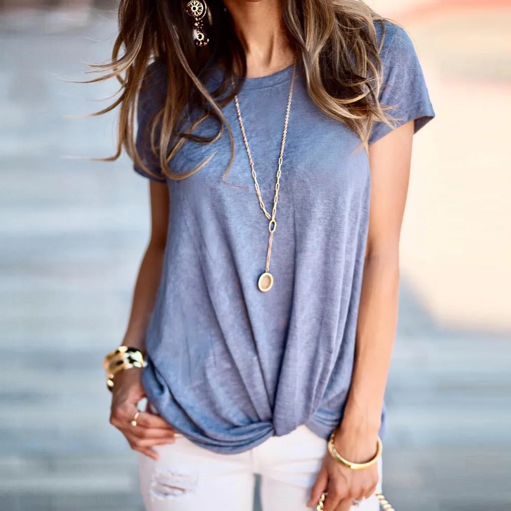 Women T shirt Casual Knit Short Sleeve Round Neck Tunic T-Shirt Tops harajuku Casual t shirt women camiseta mujer Dropshipping
Women T shirt Casual Knit Short Sleeve Round Neck Tunic T-Shirt Tops harajuku Casual t shirt women camiseta mujer Dropshipping