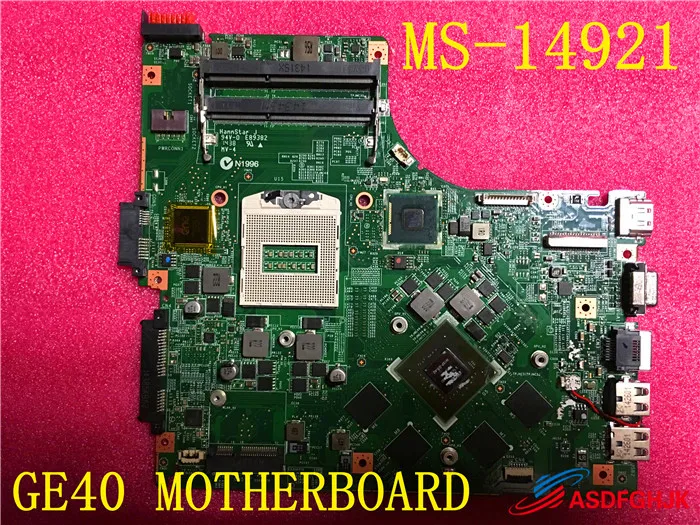 Оригинальная материнская плата для ноутбука MSI GE40 с видеокартой GT850 тестом на MS