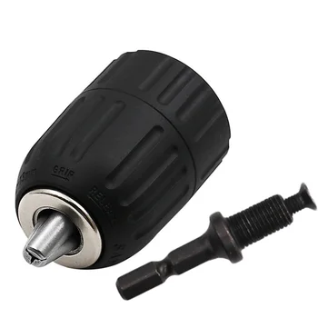 1 Pcs 0.8-10mm Drill Keyless Chuck Plastic Sleeves 3/8"-24UNF + 1/4" Hex Adaptor Black
1 Pcs 0.8-10mm Drill Keyless Chuck Plastic Sleeves 3/8"-24UNF + 1/4" Hex Adaptor Black