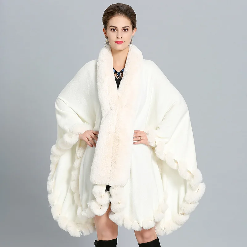 10 Colors 2020 Women Winter Thick Shawl Fake Fox Fur Big Long Collar Loose Poncho Big Pendlumu Capes Plus Size Cloak Black Coat
10 Colors 2020 Women Winter Thick Shawl Fake Fox Fur Big Long Collar Loose Poncho Big Pendlumu Capes Plus Size Cloak Black Coat