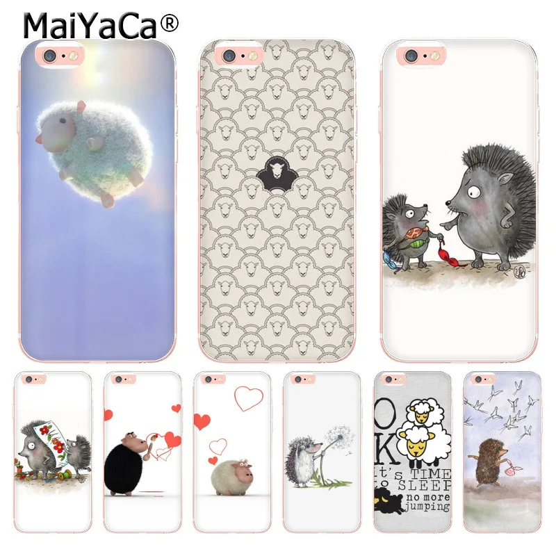 

MaiYaCa hedgehog Sheep Transparent Cover Case for iphone 11 Pro XR XS Max 8 7 6 6S Plus X 10 5 5S SE Coque XS XR XSMAX