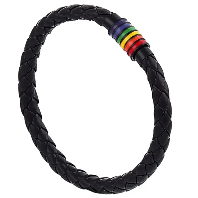 Black Brown Genuine Braided Leather Bracelet Women Men Stainless Steel Gay Pride Rainbow Magnetic Charms Bracelet Gift
Black Brown Genuine Braided Leather Bracelet Women Men Stainless Steel Gay Pride Rainbow Magnetic Charms Bracelet Gift