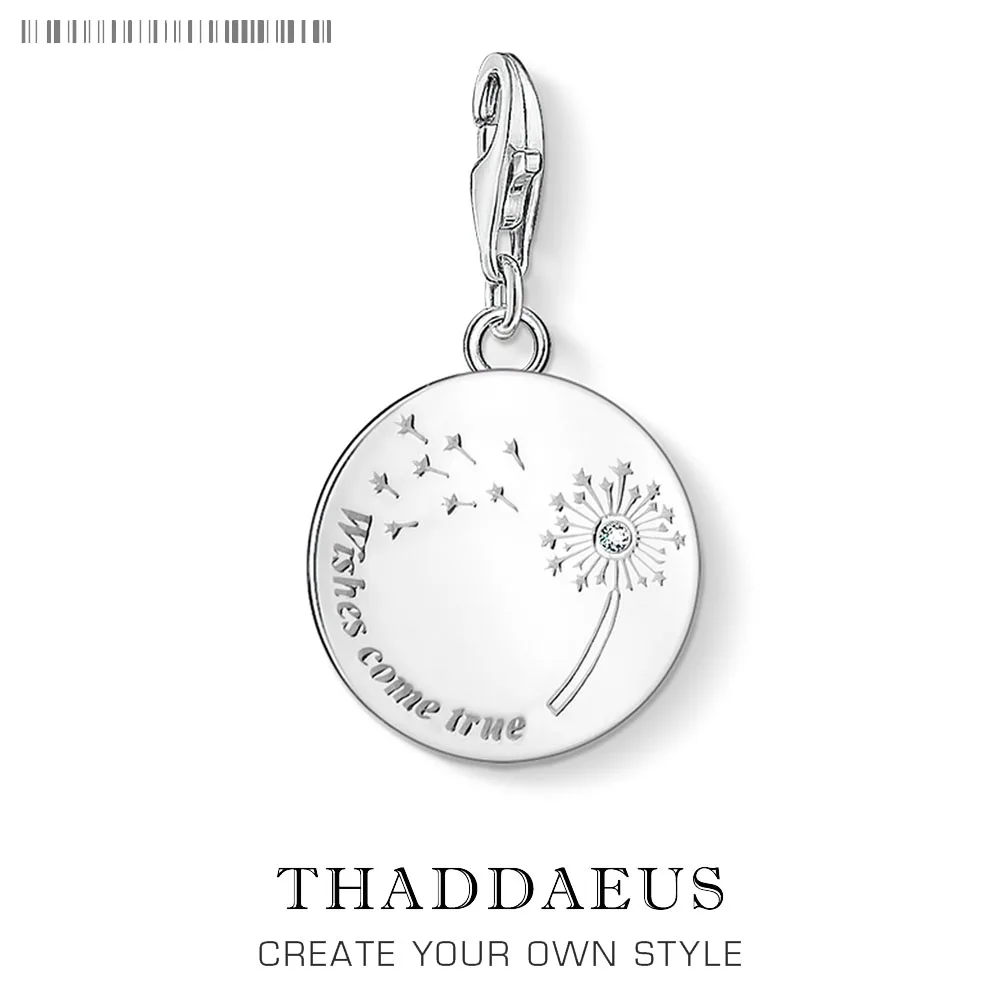 

Dandelion Wish Come True Charm Pendants For Women Lucky DIY 925 Silver Jewelry Fit Bracelet Necklace Phone Chain Keyring Pendant