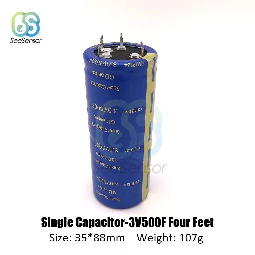 Super Farad Capacitor 3V 500F 35*88mm Vehicle Rectifier High Frequency Low ESR Capacitor Ultracapacitor
Super Farad Capacitor 3V 500F 35*88mm Vehicle Rectifier High Frequency Low ESR Capacitor Ultracapacitor