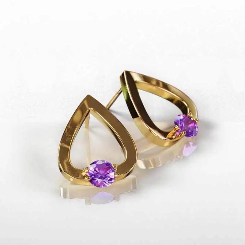 Fashion Female Crystal White Purple Earrings Luxury Yellow Gold Stud Earrings For Women Vintage Cute Boho Double Earrings
Fashion Female Crystal White Purple Earrings Luxury Yellow Gold Stud Earrings For Women Vintage Cute Boho Double Earrings