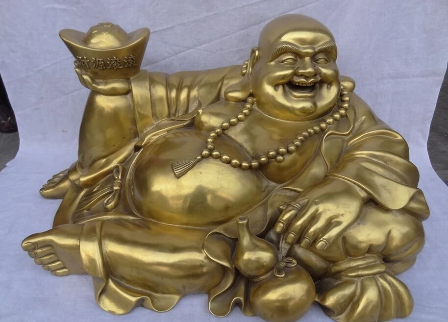 zhaomeirui15++24" China Pure Brass Gourd YuanBao Happy Laughing Maitreya Buddha Bead Statue
zhaomeirui15++24" China Pure Brass Gourd YuanBao Happy Laughing Maitreya Buddha Bead Statue
