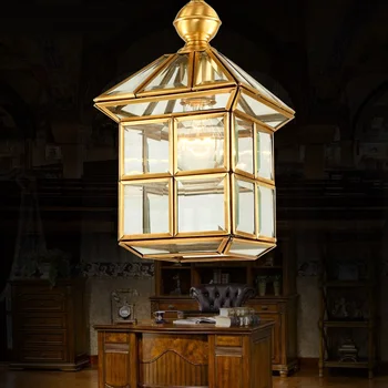 European ancient pendant chandelier corridor entrance balcony outdoor full copper village individual house LU623 ZL132
European ancient pendant chandelier corridor entrance balcony outdoor full copper village individual house LU623 ZL132