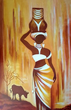Modern handmade painting Afric woman on oil canvas for living room decor and wallpaper
Modern handmade painting Afric woman on oil canvas for living room decor and wallpaper