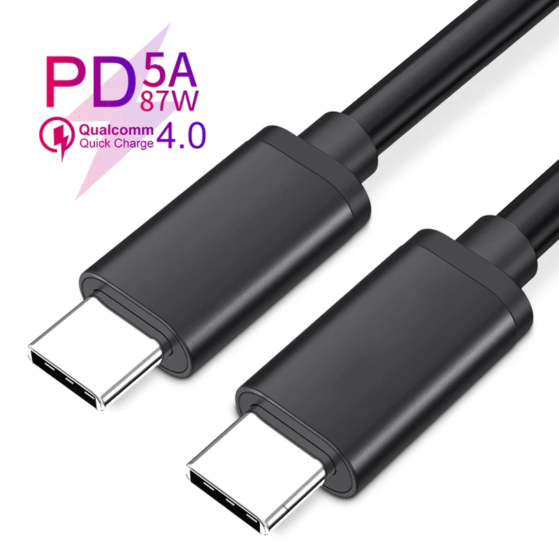 USB 3.1 Type C to USB C Cable for Samsung S10 S9 Note 8 9 87W PD Quick Charge 4.0 5A USB-C Fast Charger Cable for MacBook Pro
USB 3.1 Type C to USB C Cable for Samsung S10 S9 Note 8 9 87W PD Quick Charge 4.0 5A USB-C Fast Charger Cable for MacBook Pro