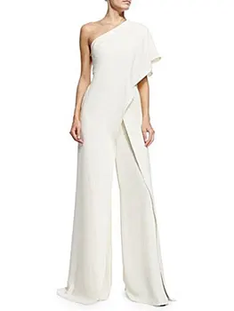 White Long Jumpsuit One Shoulder Short Sleeve Asymmetrical Wide Leg Jumpsuit For Women's.
White Long Jumpsuit One Shoulder Short Sleeve Asymmetrical Wide Leg Jumpsuit For Women's.