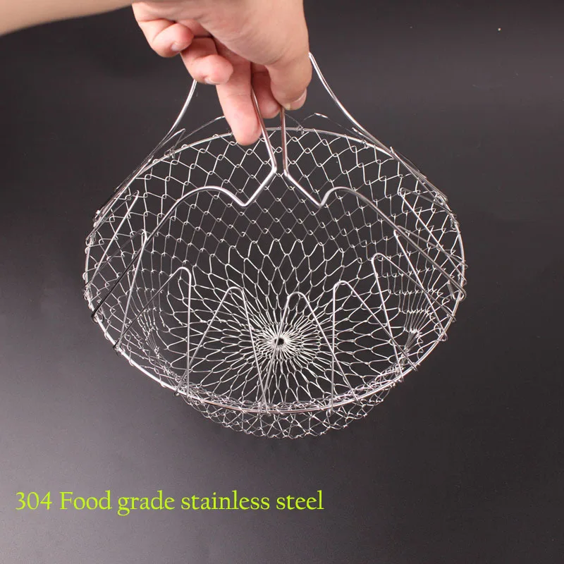 304 Stainless steel deep fried fry frying basket strainer magic basket Kitchen gadget ferramenta colador French Fries Food Tools
304 Stainless steel deep fried fry frying basket strainer magic basket Kitchen gadget ferramenta colador French Fries Food Tools