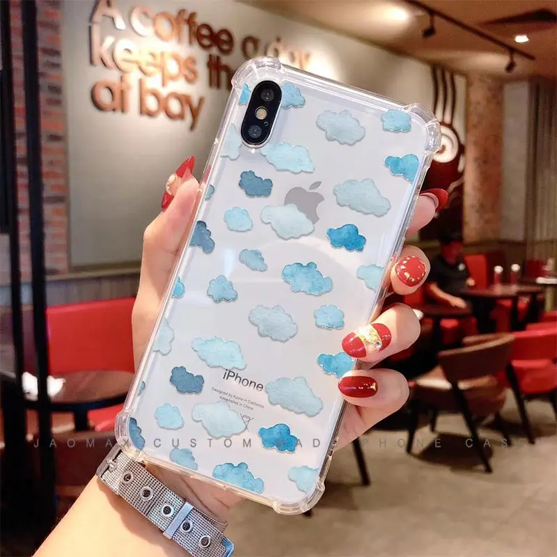 Jaomax мягкий силиконовый прозрачный противоударный Bule Clouds чехол для телефона iPhone 5S