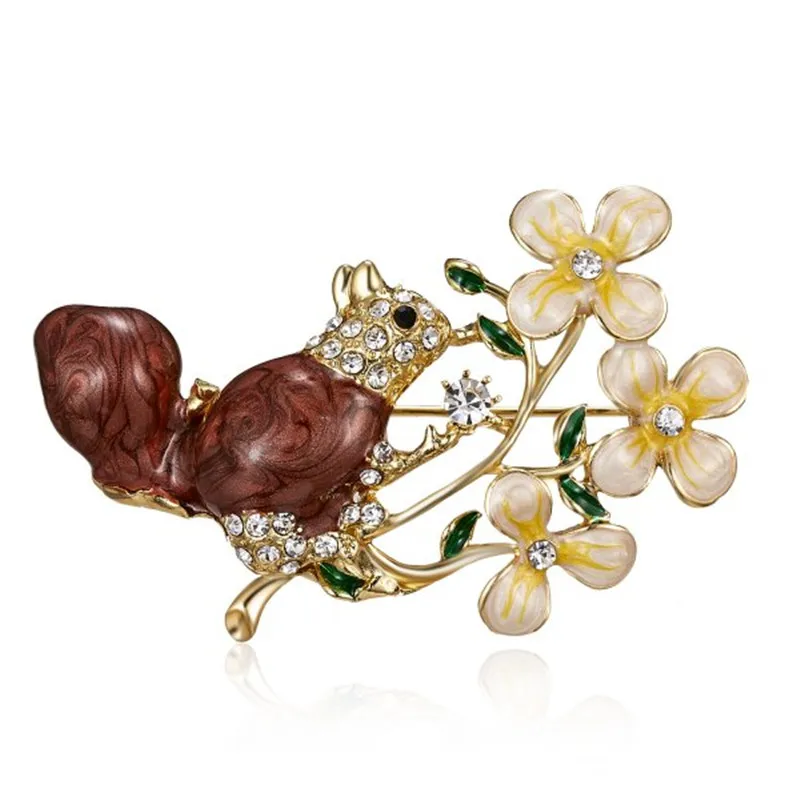 Crystal Fashion Animal Squirrel Branch Flower Brooch Pins Cute Animals Enamel Brooches For Women Wedding Bride Best Gift
Crystal Fashion Animal Squirrel Branch Flower Brooch Pins Cute Animals Enamel Brooches For Women Wedding Bride Best Gift
