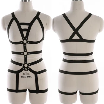 Body Harness Women Set Belt Garter Black Rivet Sexy Suit Bondage Bra for Women Elastic Goth Festival Rave Dance Cosplay Wear
Body Harness Women Set Belt Garter Black Rivet Sexy Suit Bondage Bra for Women Elastic Goth Festival Rave Dance Cosplay Wear