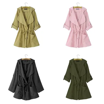 Women Hooded Drawstring Thin Long Trench Coat Windbreaker Outwear Fashion New Arrival
Women Hooded Drawstring Thin Long Trench Coat Windbreaker Outwear Fashion New Arrival