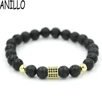 ANILLO Wholesale 10 pieces / lot Men Women Hexagon Bracelet 8 mm Natural Volcano Lave Stone Gold Color Copper Beaded Bracelet
ANILLO Wholesale 10 pieces / lot Men Women Hexagon Bracelet 8 mm Natural Volcano Lave Stone Gold Color Copper Beaded Bracelet