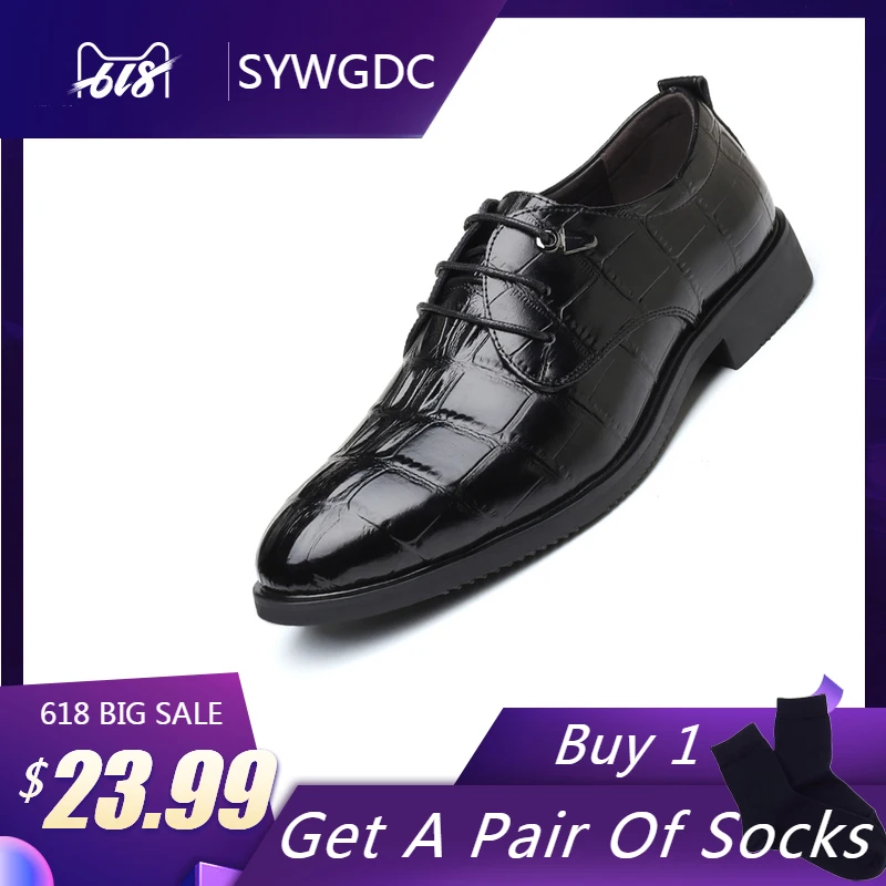 SYWGDC Summer High Quality Leather Dress Shoes Man Fashion Crocodile Pattern Oxfords Man Business Wedge Shoes Size 38~48
SYWGDC Summer High Quality Leather Dress Shoes Man Fashion Crocodile Pattern Oxfords Man Business Wedge Shoes Size 38~48