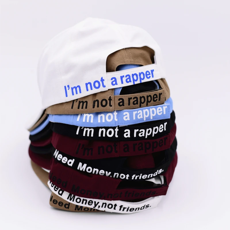 I am not a rapper men women baseball cap fashion hats hip hop need money not friend letter hat kanye west justin bieber caps
I am not a rapper men women baseball cap fashion hats hip hop need money not friend letter hat kanye west justin bieber caps
