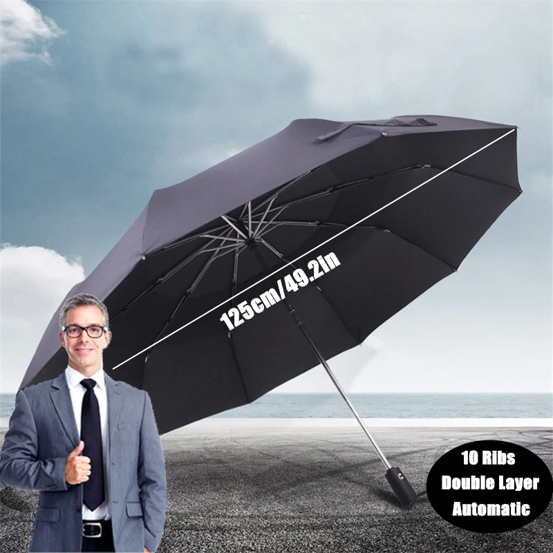 10 Ribs Business Super Large Double Layers Full Automatic Fashion Folding Sunny Rainy Windproof Big Umbrella Parasol Men Women
10 Ribs Business Super Large Double Layers Full Automatic Fashion Folding Sunny Rainy Windproof Big Umbrella Parasol Men Women