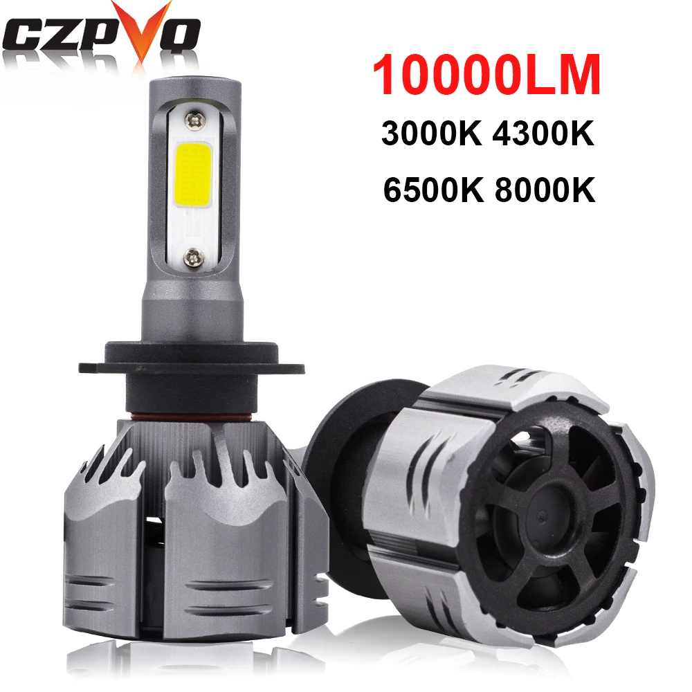 

CZPVQ Car headlight H7 Led H4 Bulbs H8 H9 H11 9005/HB3 9006/HB4 Headlights H1 H3 880 881 H27 3000K 4300K 6500K 8000K 10000LM