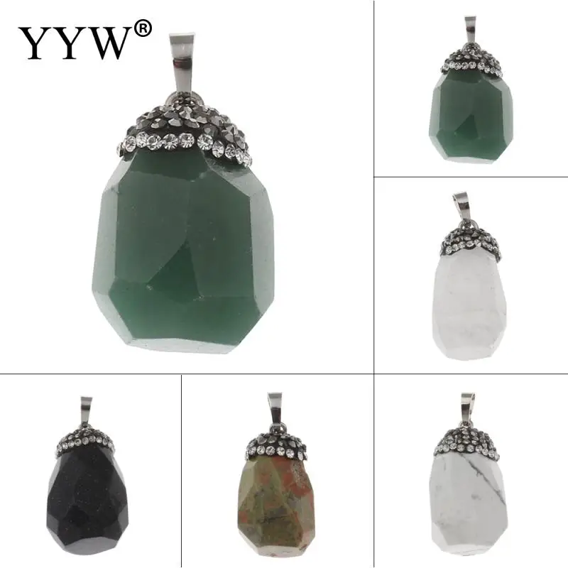 YYW Natural Real Stone Pendants Women DIY Jewelry Rhinestone Faceted Nuggets Quartz Goldstone Aventurine Sea Opal Stone Pendant
YYW Natural Real Stone Pendants Women DIY Jewelry Rhinestone Faceted Nuggets Quartz Goldstone Aventurine Sea Opal Stone Pendant