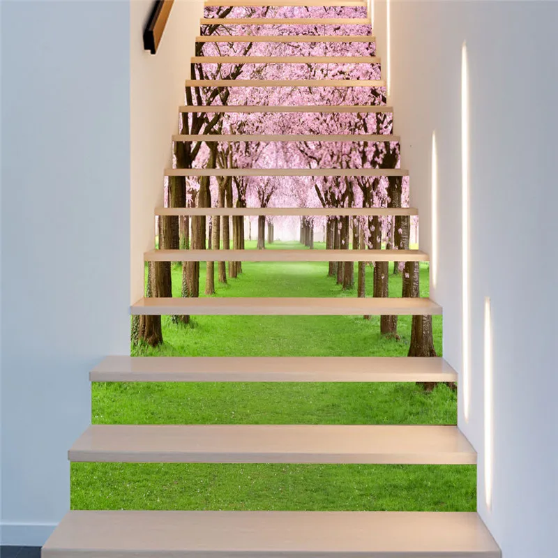 6pcs/13pcs Sakura 3D DIY Decoration Stairs Stickers Vinyl Self Adhesive Wallpaper For Livingroom Staircase PVC Tree Cherry Mural
6pcs/13pcs Sakura 3D DIY Decoration Stairs Stickers Vinyl Self Adhesive Wallpaper For Livingroom Staircase PVC Tree Cherry Mural