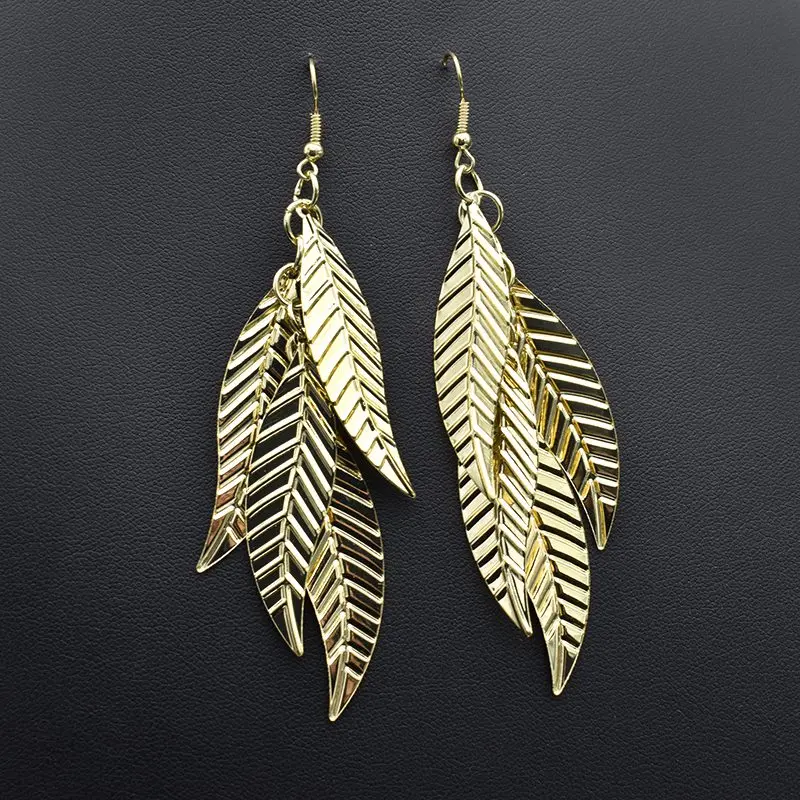 New Gold Color Long Leaf Tassel Dangle Earrings for Women Wedding Drop Earring Brinco Fashion Jewelry Gifts
New Gold Color Long Leaf Tassel Dangle Earrings for Women Wedding Drop Earring Brinco Fashion Jewelry Gifts