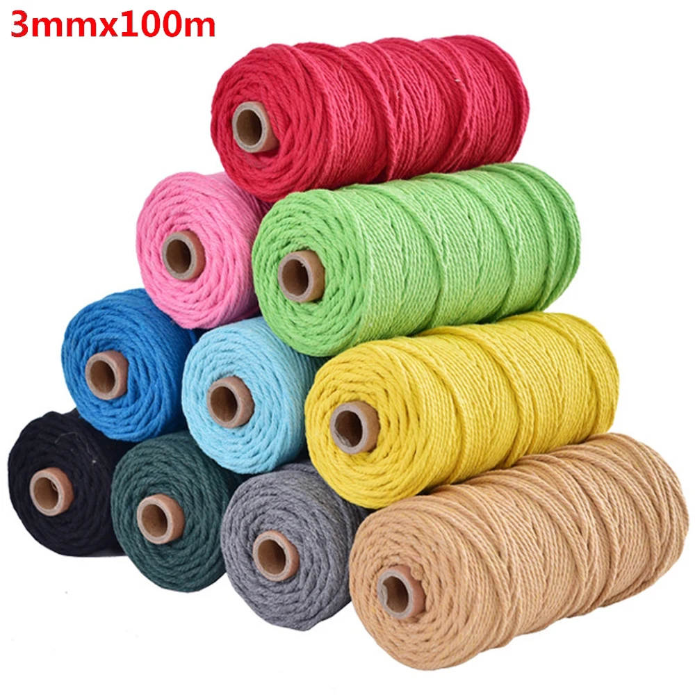 3mm 100% Cotton Cord Colorful Cord Rope Beige Twisted Craft Macrame String DIY Home Textile Decorative supply 100meters
3mm 100% Cotton Cord Colorful Cord Rope Beige Twisted Craft Macrame String DIY Home Textile Decorative supply 100meters