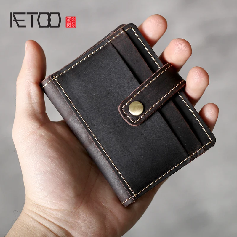 AETOO Multi-card retro head cowhide card bag Crazy Horse leather handmade practical mini Change Bag
AETOO Multi-card retro head cowhide card bag Crazy Horse leather handmade practical mini Change Bag