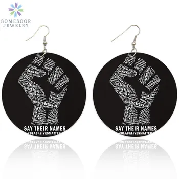 SOMESOOR Printed African Power Fist Wooden Drop Earrings With Black Lives Matters Afro History Figure Names For Black Women Gift
SOMESOOR Printed African Power Fist Wooden Drop Earrings With Black Lives Matters Afro History Figure Names For Black Women Gift