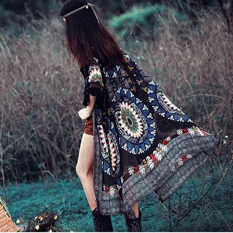 Bohemian Style Summer Kimono Cardigan Casual Fashion Boho Hippie Embroidery Tassel Ladies Shirts Women Tops
Bohemian Style Summer Kimono Cardigan Casual Fashion Boho Hippie Embroidery Tassel Ladies Shirts Women Tops
