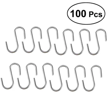 OUNONA 100Pcs Stainless Steel S Shaped Hooks Kitchen Spoon Pan Pot Utensils Hangers Clasp Over The Door Closet Clothes Rack Tool
OUNONA 100Pcs Stainless Steel S Shaped Hooks Kitchen Spoon Pan Pot Utensils Hangers Clasp Over The Door Closet Clothes Rack Tool