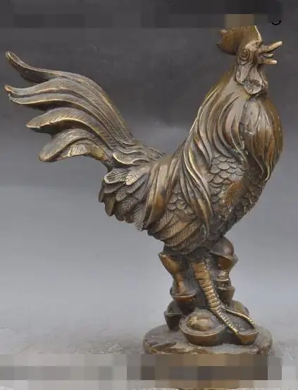 S00701 15"china fengshui bronze wealth yuanbao zodiac Cock Rooster Chicken rich statue B0403
S00701 15"china fengshui bronze wealth yuanbao zodiac Cock Rooster Chicken rich statue B0403