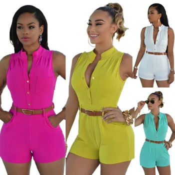 Women Fashion Sexy Bodysuit Solid Color Sleeveless Slim High Waist Short Pants Casual Jumpsuit Summer Playsuit Combinaison Femme
Women Fashion Sexy Bodysuit Solid Color Sleeveless Slim High Waist Short Pants Casual Jumpsuit Summer Playsuit Combinaison Femme