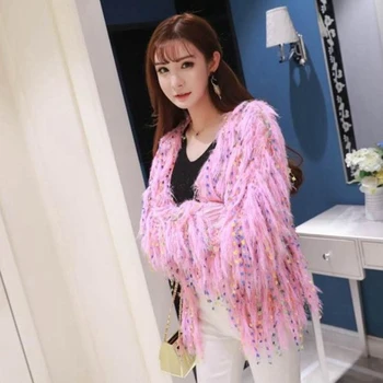 SexeMara fashion The New Wild crystal Sequin tassel Fur Cardigan coat free shipping
SexeMara fashion The New Wild crystal Sequin tassel Fur Cardigan coat free shipping