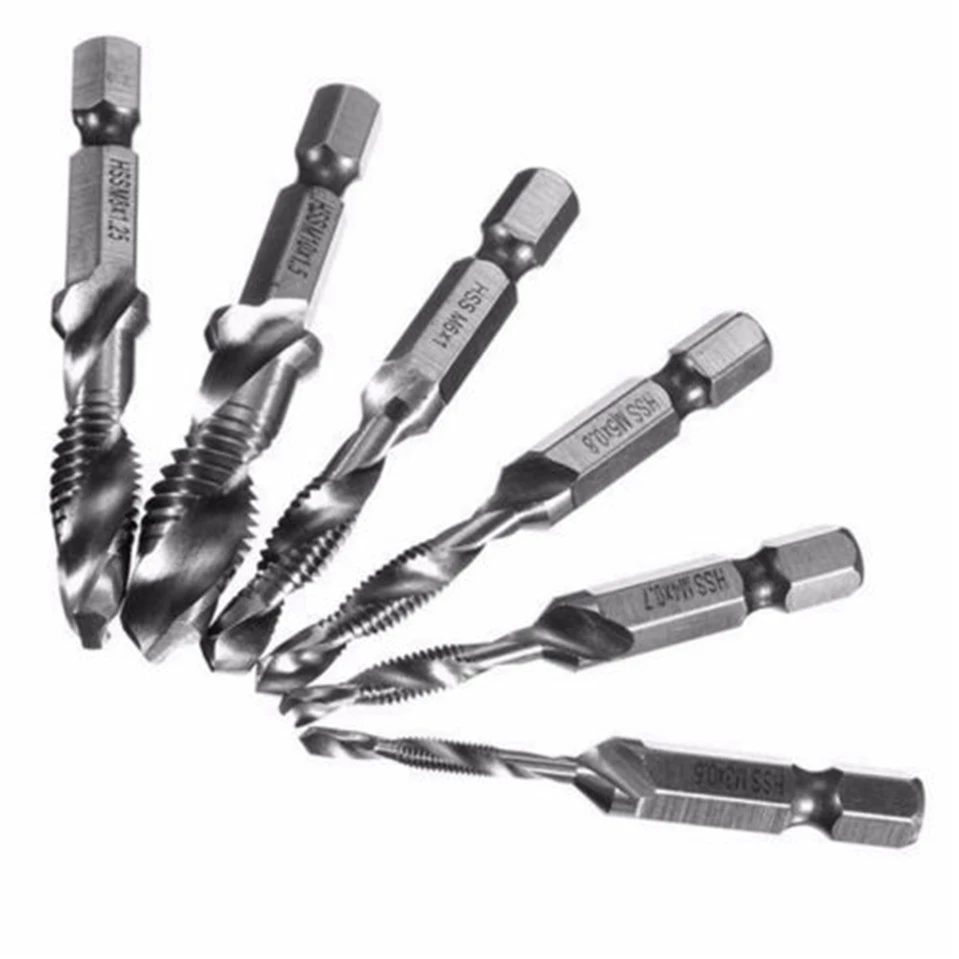 Hot M3-M10 6pcs/set High-speed Steel Combination Drill Tap Bit Countersink Hex Shank free shipping
Hot M3-M10 6pcs/set High-speed Steel Combination Drill Tap Bit Countersink Hex Shank free shipping