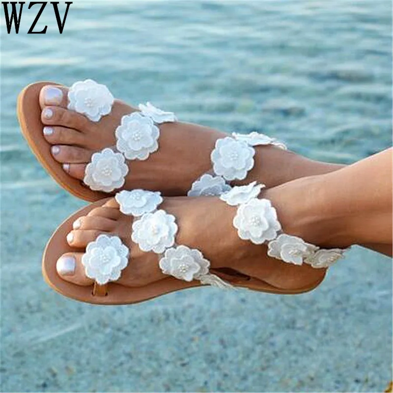 Plus Size Gladiator Sandalias Women Sandals 2019 New Summer Shoes Woman White Flower Flat Sandals Mujer Slip on Beach Sandals
Plus Size Gladiator Sandalias Women Sandals 2019 New Summer Shoes Woman White Flower Flat Sandals Mujer Slip on Beach Sandals