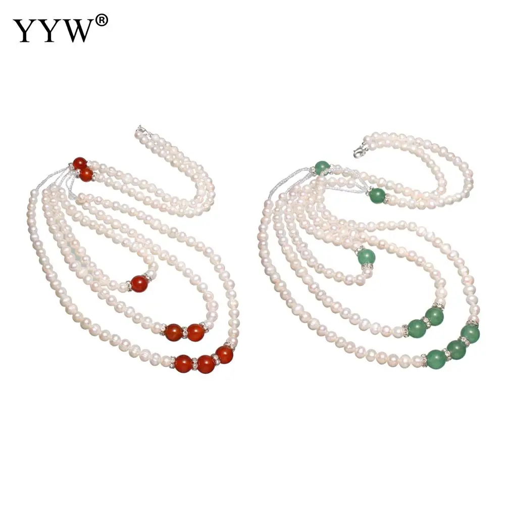 Freshwater Pearl Sweater Chain Necklace Green Aventurine Necklaces Wedding Gifts Red Agates Stone Cubic Zircon Rhinestone Woman
Freshwater Pearl Sweater Chain Necklace Green Aventurine Necklaces Wedding Gifts Red Agates Stone Cubic Zircon Rhinestone Woman