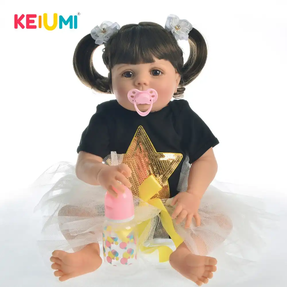 newest 23 inch realistic reborn dolls full body silicone pure