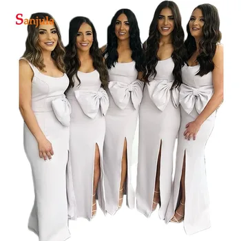 Scoop Leg Slit Sexy Long Maid of Honor Dresses Tank Sheath Waist Bow Bridemsaid Dresses robe demoiselle d'honneur D140
Scoop Leg Slit Sexy Long Maid of Honor Dresses Tank Sheath Waist Bow Bridemsaid Dresses robe demoiselle d'honneur D140