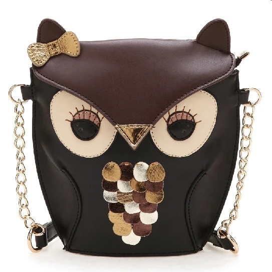 

New Design Little Owl Shoulder Bags PU Leather Women Handbags Creative Stereoscopic Mini Messenger Bag Female Chain Change Purse