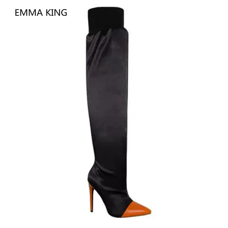 Runway Fashion Over The Knee Boots Women Pointed Toe Patchwork Sexy High Heels Winter Warm Ladies Shoes Thigh High Cowboy Botas
Runway Fashion Over The Knee Boots Women Pointed Toe Patchwork Sexy High Heels Winter Warm Ladies Shoes Thigh High Cowboy Botas