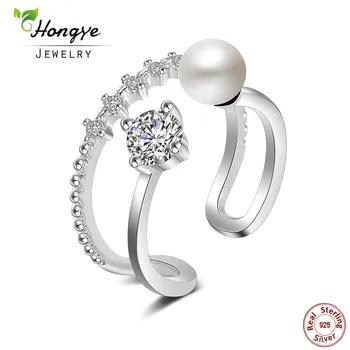 Hongye Adjustable Freshwater Pearl Open Ring Solid 925 Sterling Silver Jewelry Double Circle Casual Women Rings Luxury Love Gift
Hongye Adjustable Freshwater Pearl Open Ring Solid 925 Sterling Silver Jewelry Double Circle Casual Women Rings Luxury Love Gift
