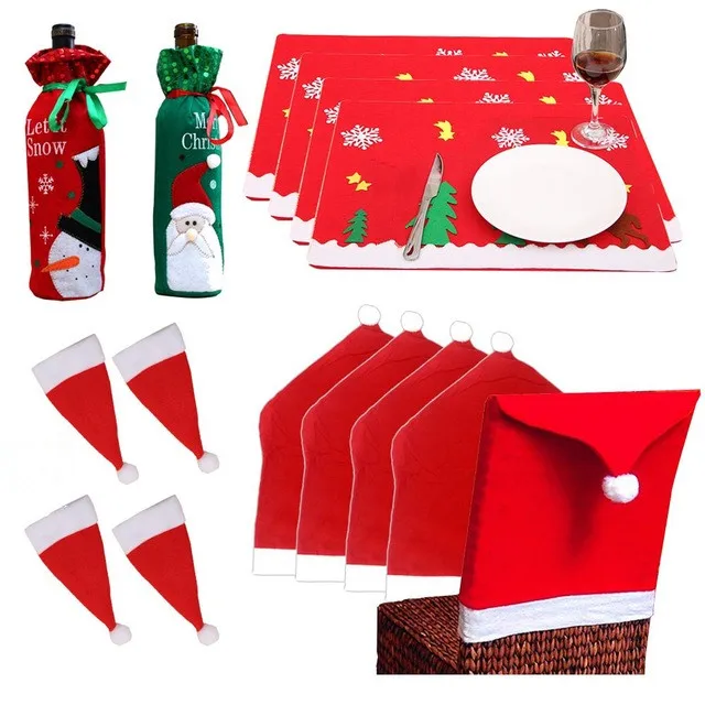 Christmas Cutlery Bag Decoration Dinner Table Mat Santa Red Hat Chair Cover Wine Bag Fork Knife Holder New Year Xmas Gift
Christmas Cutlery Bag Decoration Dinner Table Mat Santa Red Hat Chair Cover Wine Bag Fork Knife Holder New Year Xmas Gift