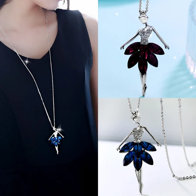 LNRRABC Charm Crystal Necklace Pendant Women Long Fashion Alloy Sweater Chain Ballerina Girl Snake Chain Necklaces Jewelry
LNRRABC Charm Crystal Necklace Pendant Women Long Fashion Alloy Sweater Chain Ballerina Girl Snake Chain Necklaces Jewelry