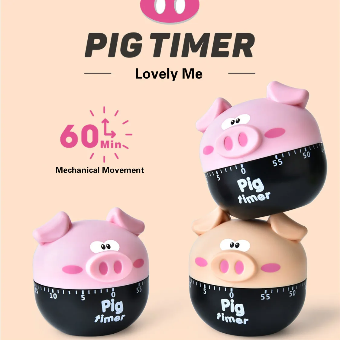 Child Brushing Timer Cartoon Pig-shaped Kitchen Timer Home Kitchen Alarm Clock Countdown Pig 1PCS Cute Pig Timer
Child Brushing Timer Cartoon Pig-shaped Kitchen Timer Home Kitchen Alarm Clock Countdown Pig 1PCS Cute Pig Timer